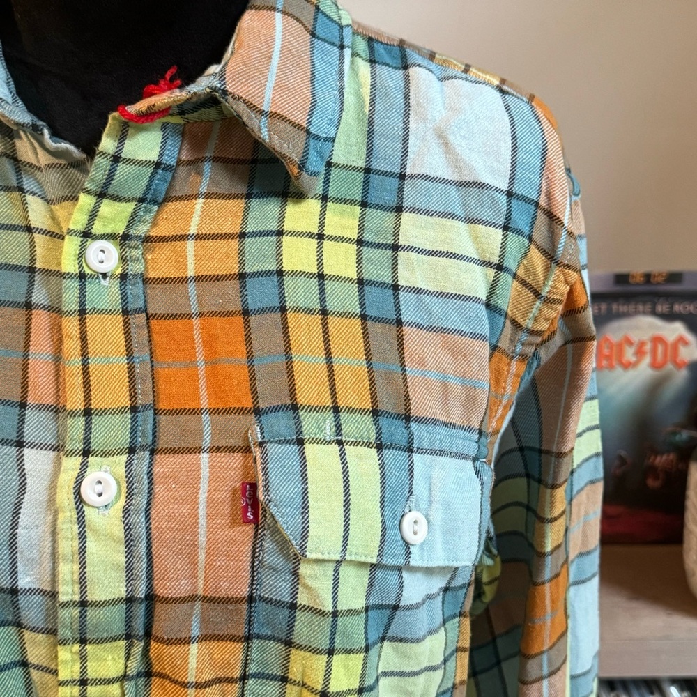 Ac/Dc Upcycled Button Down Flannel - image 3
